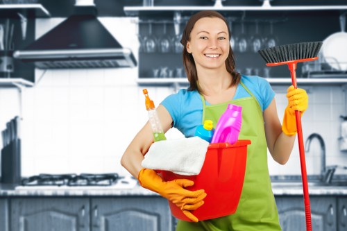 Wandsworth carpet cleaners working safely with cleaning tools and PPE